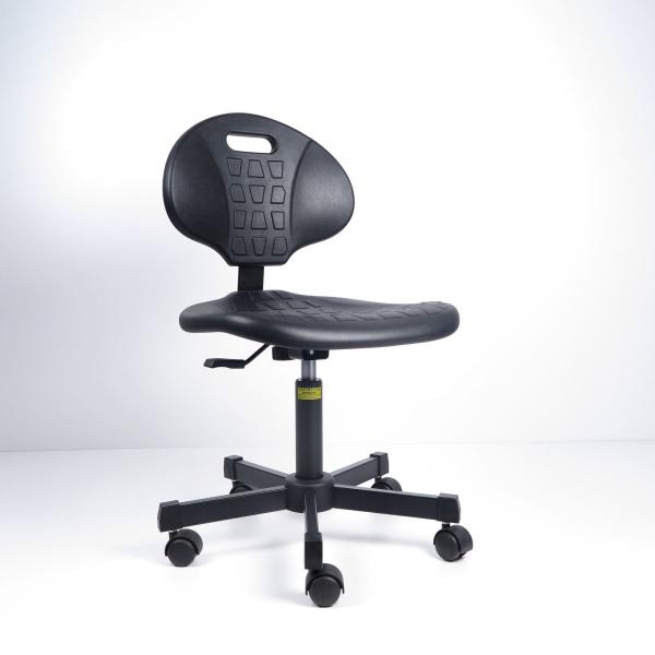 Black Polyurethane Foam Static Office Chair Ergonomic Mushroom Glides Surface