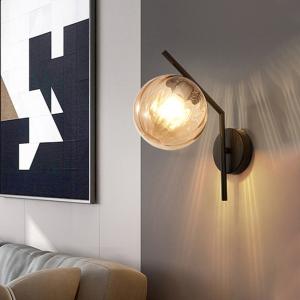China Black Gold Nordic Glass Wall Lamp Led Indoor Moon Wandlamp Bedroom indoor wall lamp (WH-OR-111) wholesale
