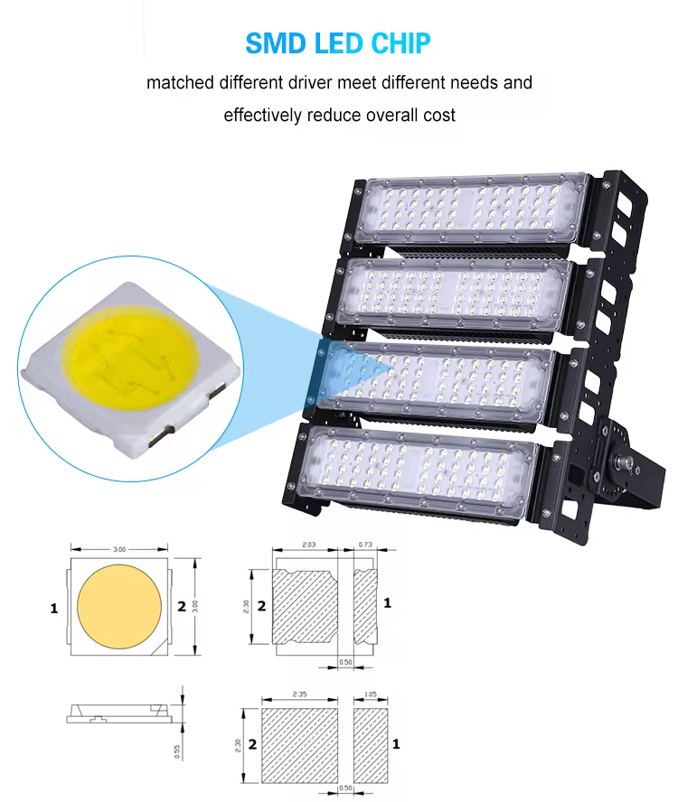 High bright aluminum waterproof outdoor energy saving new design 200w led module flood lights