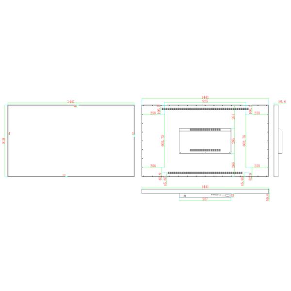 65'' professional surveillance 3840*2160 TFT 4K LED monitor display security camera system with HDMI VGA RS232 input