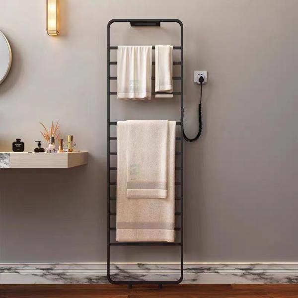 Quality SUS304 Stainless Steel Floor Standing Ladder Bathroom Electric Heated Towel Drying Rack for sale