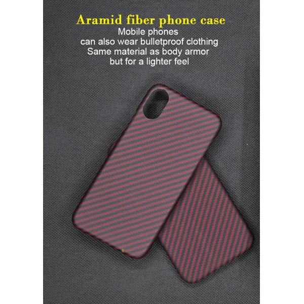 Red Color Twill Style Real Aramid Fiber Phone Case For iPhone X