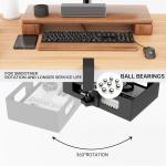 Clamp-on Side Desk Swivel Organizer, Under Desk Hidden Storage Drawer with Cable