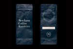 Navy Blue Customized Printed Falt Bottom Pouch With Zipper Valve