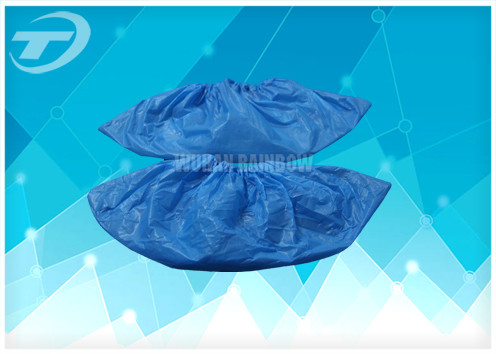 Chlorinated Polyethylene Fabric Disposable Shoe Covers Blue Color