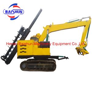 Hydraulic ground digger auger drill attachment for excavator