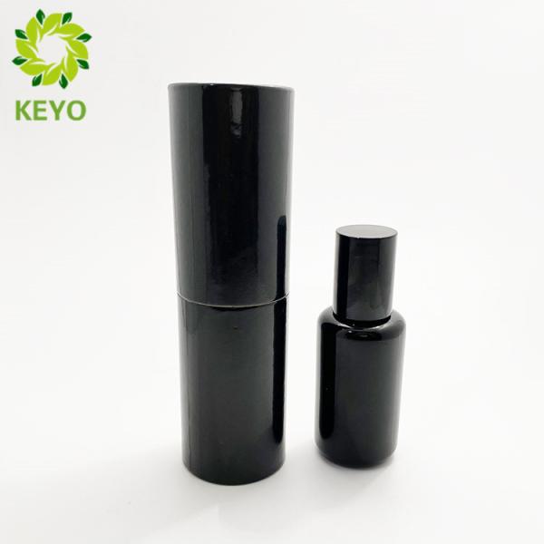 Black Color 30ml Amethyst Bottle With Roller Ball For Cosmetic Oil Packaging