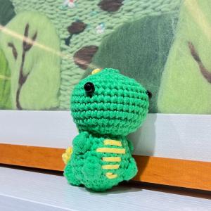 China Hand Knitting Fun Cute Dinosaur Milk Cotton Crochet Kit For Beginners on sale