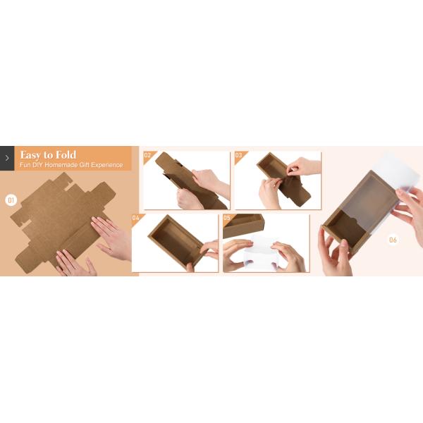 Rectangle Kraft Paper Drawer Boxes With Window Homemade Soap Boxes Kraft Box With Tags Jute String For Jewelry