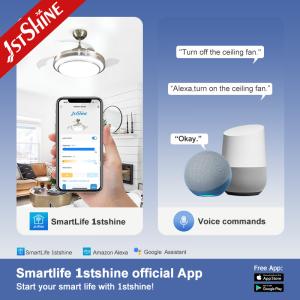 220 Volt Dimmable Retractable Ceiling Fan Light Remote Control