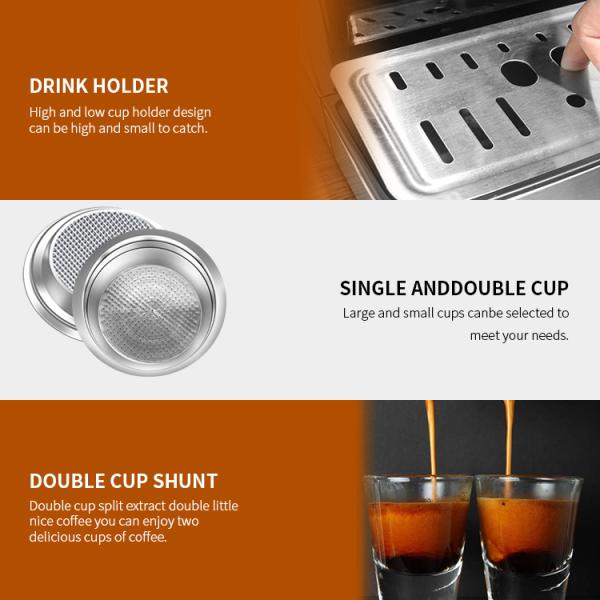 1500ml Electric One Cup Coffee Maker US120V Electric 15 Bar Cappuccino Espresso Maker