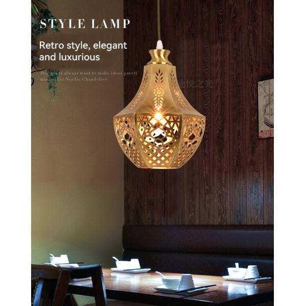 Gold Single Head Modern Copper Pendant Light Copper Glass Pendant Light With LED Light Source