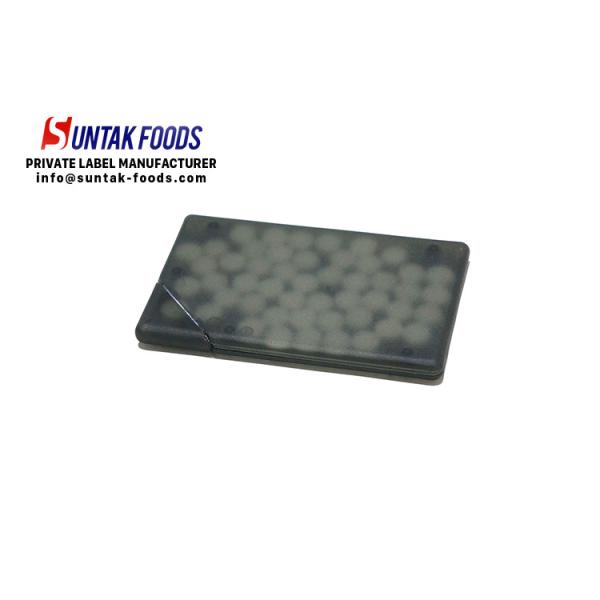 Peppermint flavors sugar free mints candy in black clear mintcard