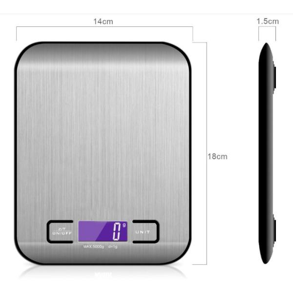 5kg 11lb Stainless Steel Household Digital Food Scale 5kg/1g