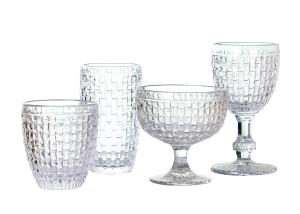 Laser Etching Embossed 165mm Vintage Crystal 7 Ounce Wine Glasses CE Approved