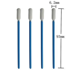 China 93mm Lint Free Industrial Foam Cleaning Swabs Sticks Blue Handle wholesale