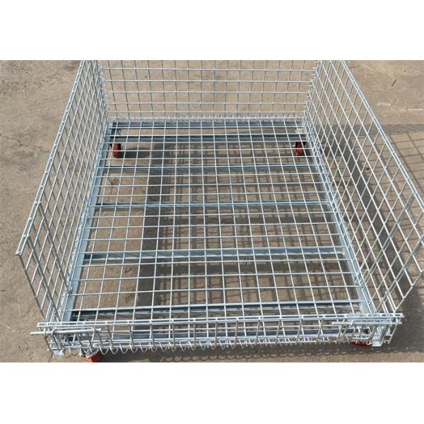Stackable Wire Mesh Storage Cage Stainless Steel Galvanized Steel Welded Folding Container