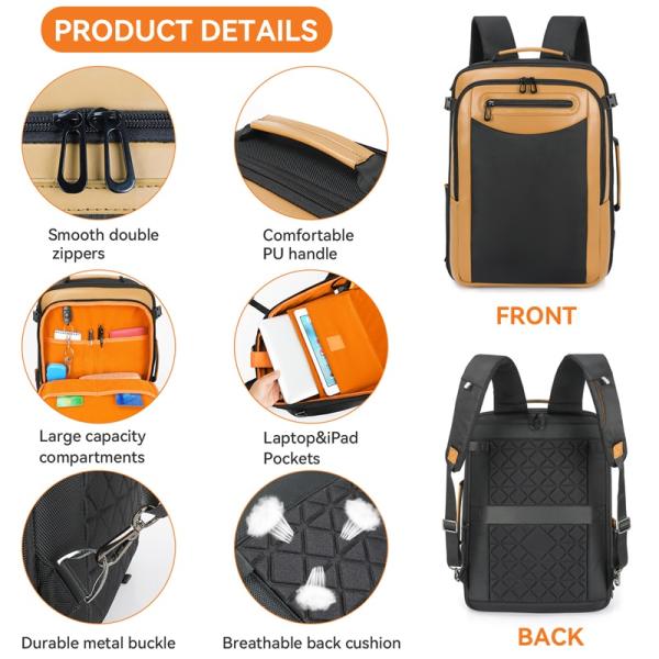 Water Resistant Anti Theft Business Custom Travel Backpack with USB Charging Port