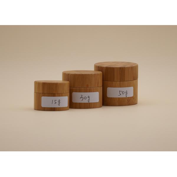 Skin Care Cosmetic Cream Containers , Bamboo Cream Jars 15g 30g 50g
