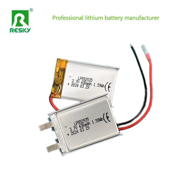 Rechargeable Lithium Polymer Battery Cell 552535 3.7V 430mAh Lipo Batteries