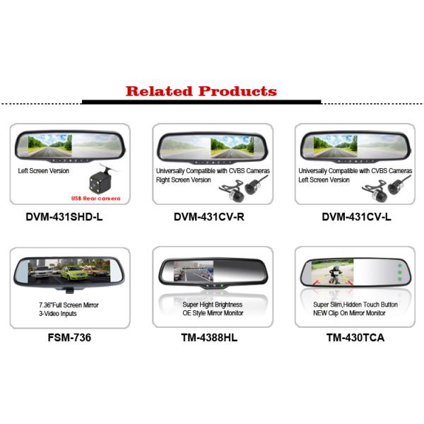 7 Inch Touch Screen Rear View Mirror LCD Monitor With Changeable Bracket