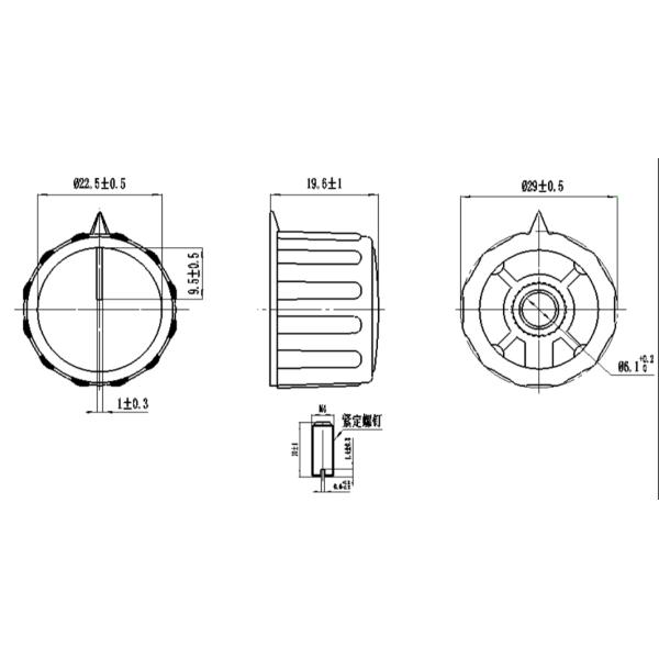 Kitchen Plastic Control Knobs / Ventilator Control Knob For 6mm Shaft