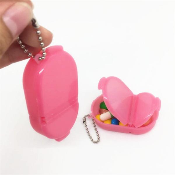 Pink Mini Medicine Box Small Plastic Box Keychain Logo Ccustomized