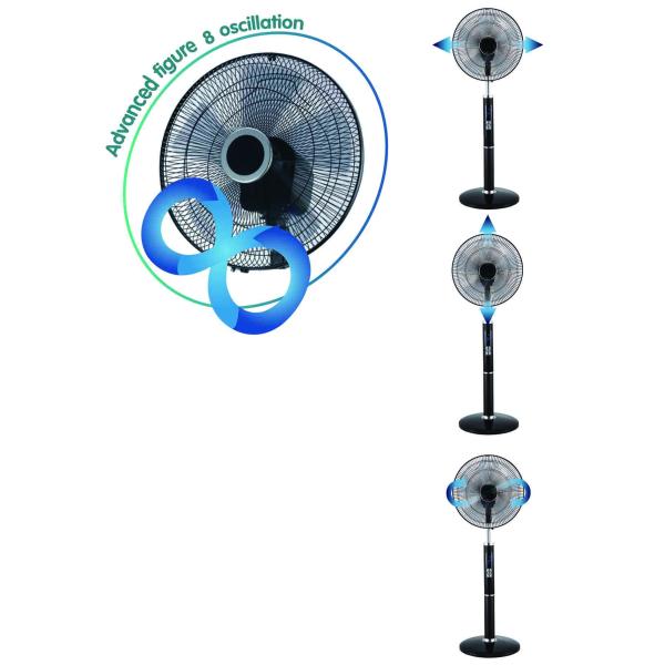 3 Speed 40cm Figure 8 Oscillating Fan With Timer LED Display Copper Motor