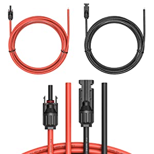 10 AWG 10 Gauge Solar Panle Cables 20 Feet