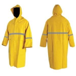 China Hooded Raincoat With Reflective Strips Yellow Reflective Raincoats Safety wholesale
