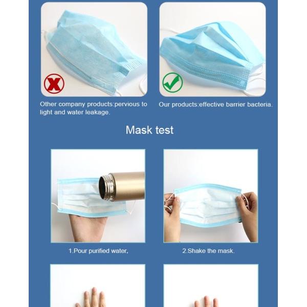 Eco Friendly 3 Ply Single Use Face Mask Procedural Face Masks With Earloops