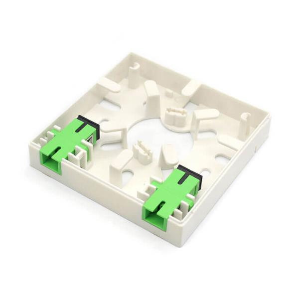 White Fiber Optic Cable Outlet Optical Wall Socket 4 Cores OEM