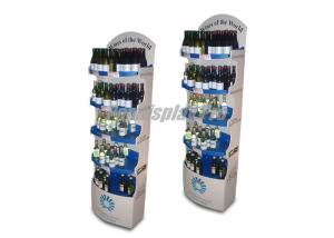China Drinking Wine POS Cardboard Display Stands 5 Round Shelf Silver False Base wholesale