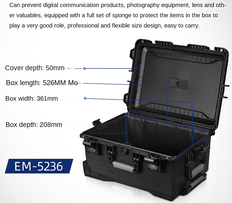 safe Portable Tool Box Multi purpose Hard Plastic Tool Case With Wheels