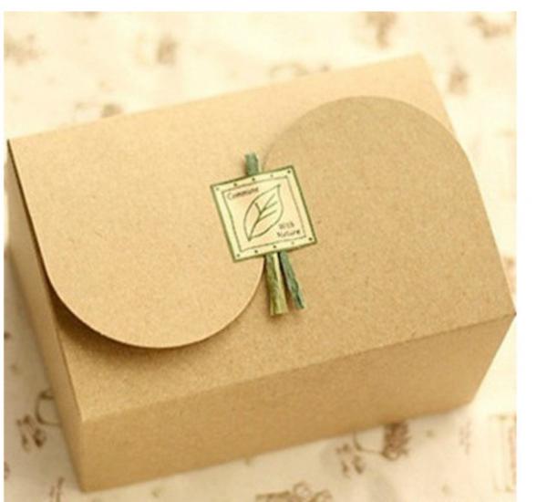Quality Plain Brown Kraft Paper Box For Gift Packaging , Customized Printing for sale
