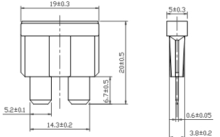 DC80V 30Amp 5G Communication Module Fuses , UL Certified Automotive Blade Fuse