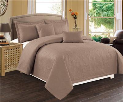 Quality Solid Color Quilts 5pcs 100% Polyester Bedding Set Cotton Touch Feel for sale