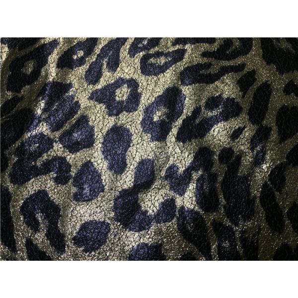 Gold Leopard Suede Fabric / Imitation Leather Fabric 0.35mm Thickness