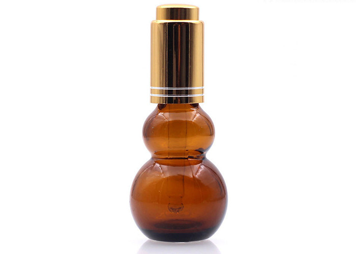 China Brown Cosmetic Glass Bottles , Amber Glass Cosmetic Jars OEM Service wholesale