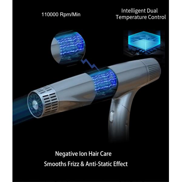 Powerful 1600W AC Motor Electric Hair Dryer Positive & Negative Ion With Diffuser