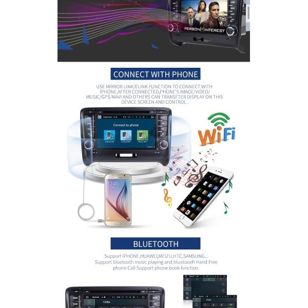 7 INCH Audi A4 Dvd Player , BT WIFI Dvd Player ST TDA7388 For Android