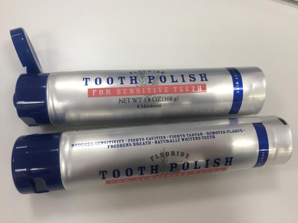Quality Toothpaste / Cosmetic Silver 108g-D35mm Laminate Tube With Glossy Varnish for sale