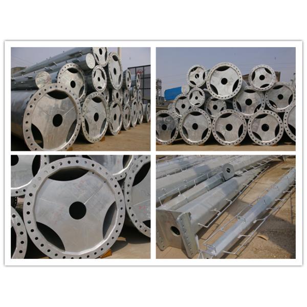 5KN - 50KN Hot Dip Galvanized Steel Pole 33kv Power Distribution Transmission Poles