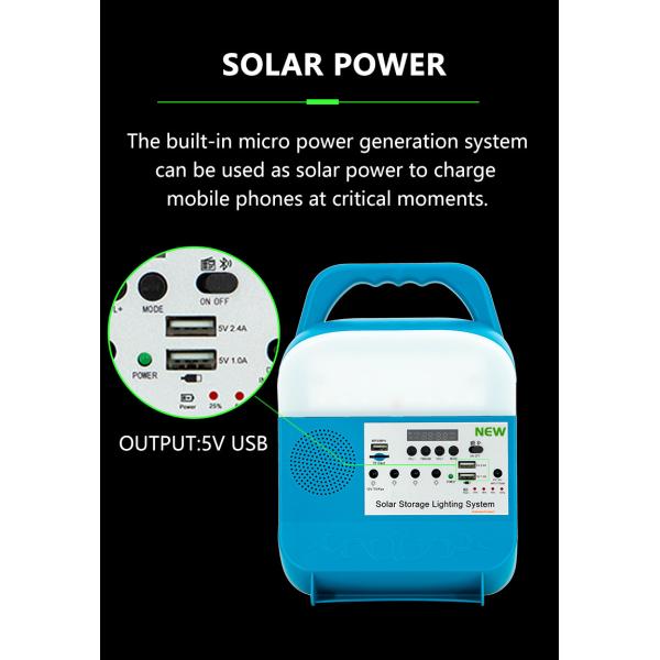 2Y LED Home Solar Lighting System 6W*4Pcs Included For Rural Area