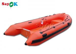 China 12.8ft 390cm Red PVC Inflatable Boats With Outboard Motor wholesale