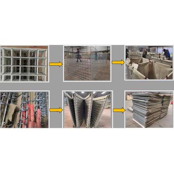 Army Galfan Bastion Steel 75X75mm Hesco Sand Barrier Wall