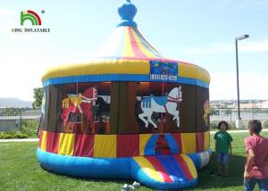 China Commercial Carousel Inflatable Jumping Castle , Inflatable Dome House With Step wholesale