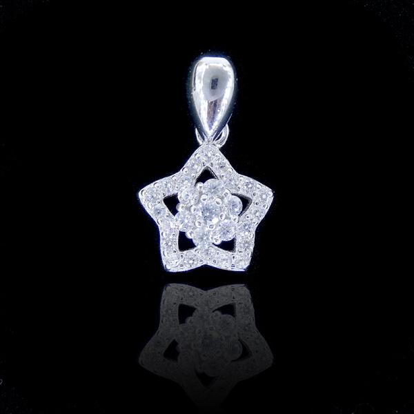 Peace Symbol 925 Cubic Zirconia Round Pendant With Sample Tree Design