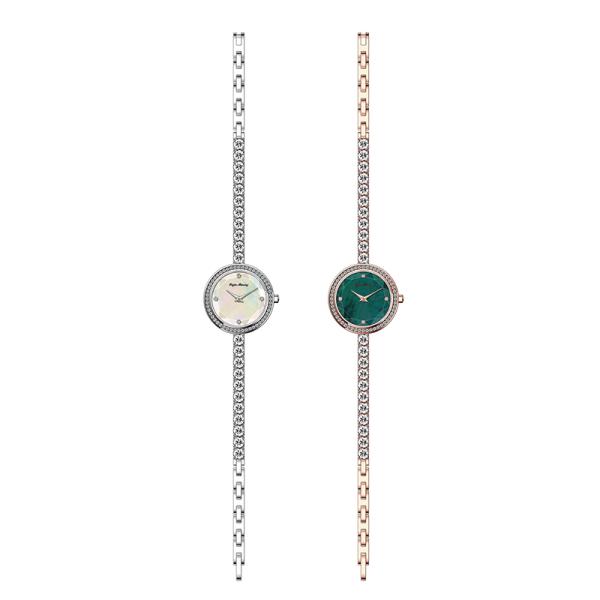 Luxury Stainless Steel Jewelry 26mm Small Quartz Bracelet Watch Fashion Zircon Shell