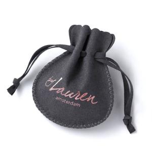 Microfiber Drawstring Jewelry Pouch With Pockets Silk Screening Printing